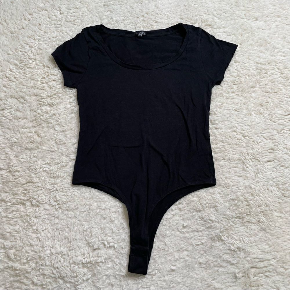 Splash Short Sleeve T-shirt Body Suit in Black Size L
